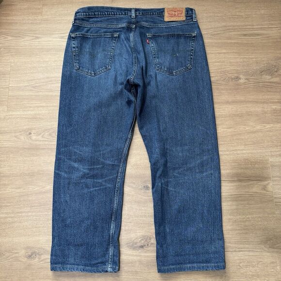 Levis Jeans Mens 36x27 (Tag 34x30) Blue 505 Regular Straight Relaxed Denim Pants - Picture 2 of 8